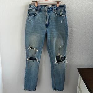 Abercrombie & Fitch The Skinny High Rise Denim Jeans Distressed 28 | 6R
